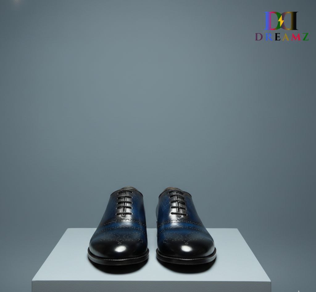 Black formal leather Oxford shoes by Dreamz Fashion Abuja